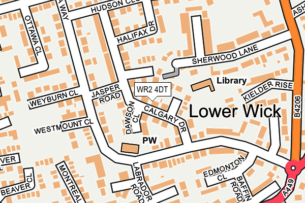 WR2 4DT map - OS OpenMap – Local (Ordnance Survey)