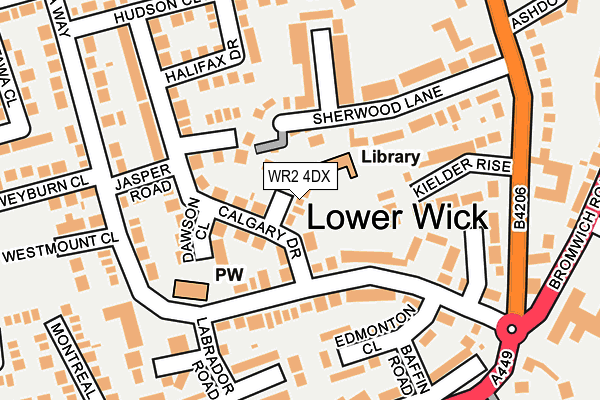 WR2 4DX map - OS OpenMap – Local (Ordnance Survey)