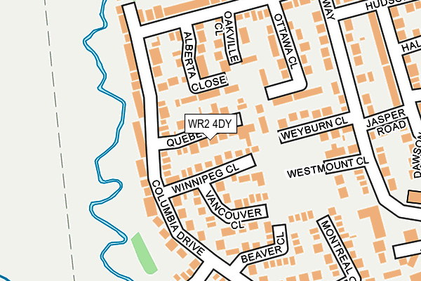 WR2 4DY map - OS OpenMap – Local (Ordnance Survey)