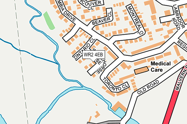 WR2 4EB map - OS OpenMap – Local (Ordnance Survey)