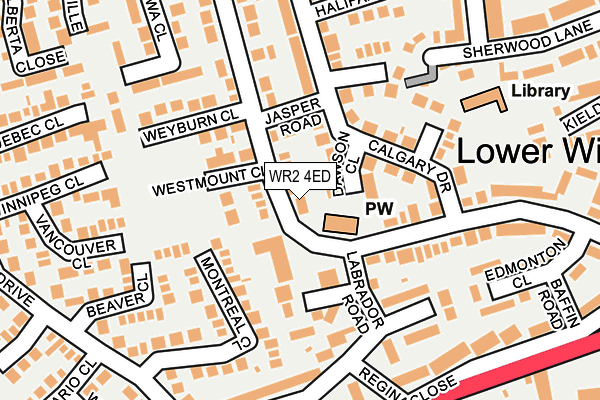 WR2 4ED map - OS OpenMap – Local (Ordnance Survey)