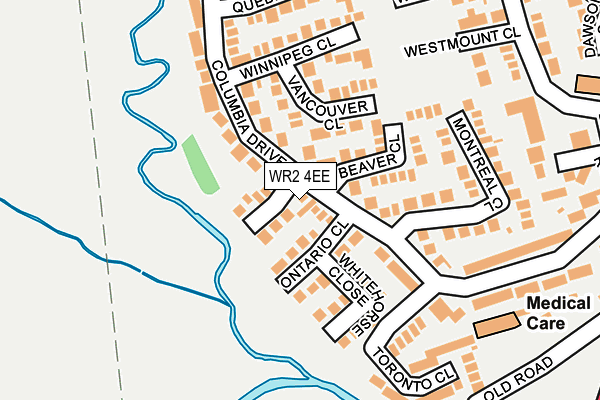 WR2 4EE map - OS OpenMap – Local (Ordnance Survey)