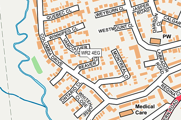 WR2 4EG map - OS OpenMap – Local (Ordnance Survey)