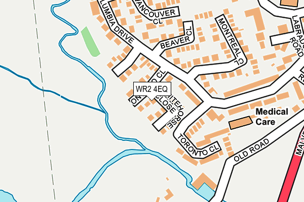 WR2 4EQ map - OS OpenMap – Local (Ordnance Survey)