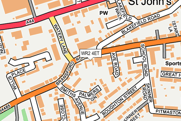 WR2 4ET map - OS OpenMap – Local (Ordnance Survey)