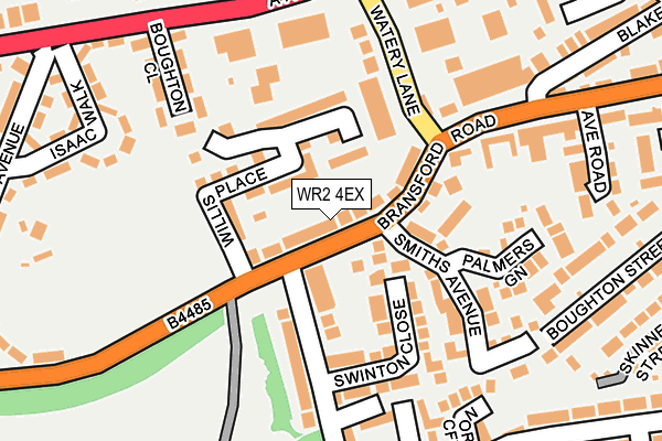 WR2 4EX map - OS OpenMap – Local (Ordnance Survey)