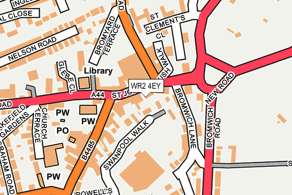 WR2 4EY map - OS OpenMap – Local (Ordnance Survey)