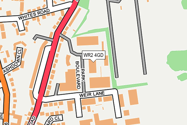 WR2 4GD map - OS OpenMap – Local (Ordnance Survey)