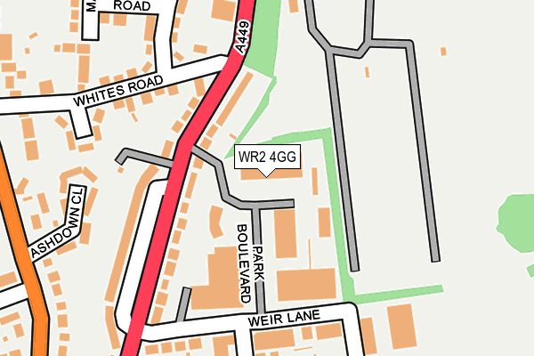 WR2 4GG map - OS OpenMap – Local (Ordnance Survey)
