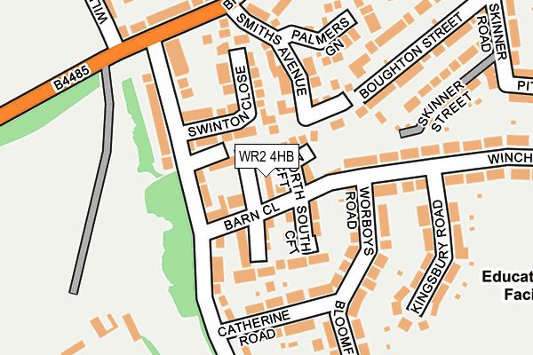 WR2 4HB map - OS OpenMap – Local (Ordnance Survey)