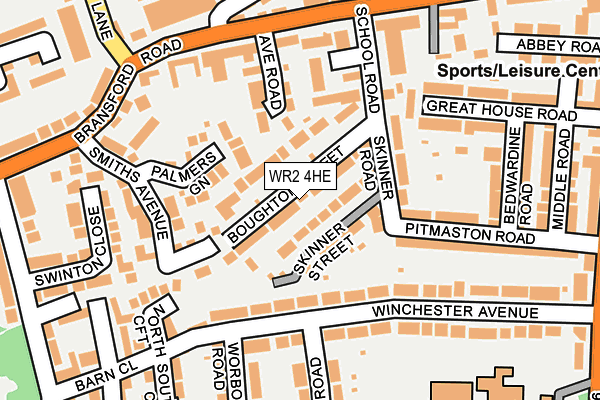 WR2 4HE map - OS OpenMap – Local (Ordnance Survey)