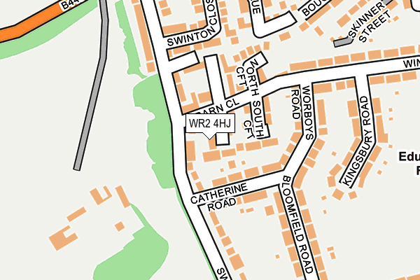 WR2 4HJ map - OS OpenMap – Local (Ordnance Survey)