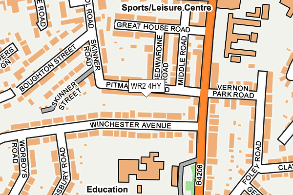 WR2 4HY map - OS OpenMap – Local (Ordnance Survey)