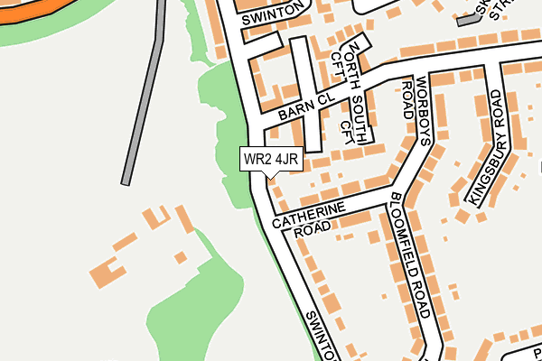 WR2 4JR map - OS OpenMap – Local (Ordnance Survey)