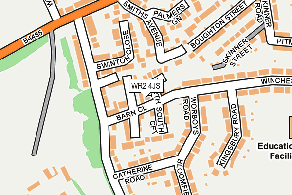 WR2 4JS map - OS OpenMap – Local (Ordnance Survey)