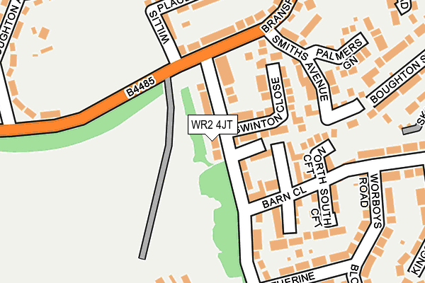 WR2 4JT map - OS OpenMap – Local (Ordnance Survey)