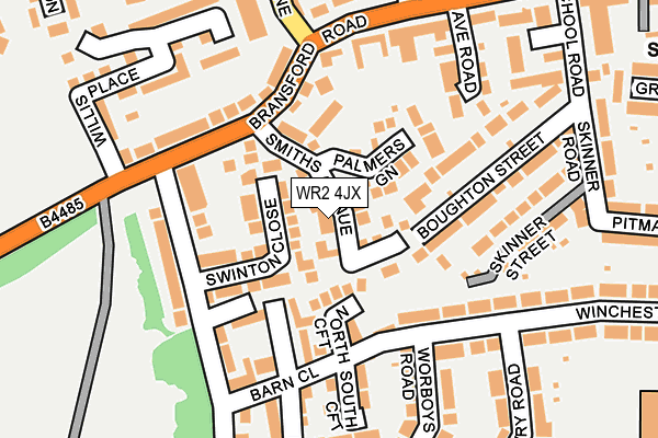 WR2 4JX map - OS OpenMap – Local (Ordnance Survey)