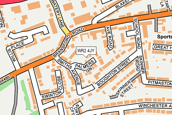 WR2 4JY map - OS OpenMap – Local (Ordnance Survey)