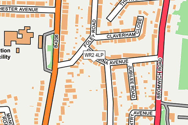 WR2 4LP map - OS OpenMap – Local (Ordnance Survey)