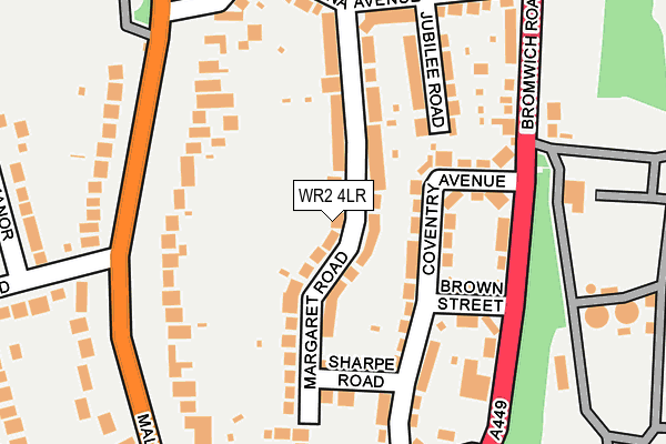 WR2 4LR map - OS OpenMap – Local (Ordnance Survey)