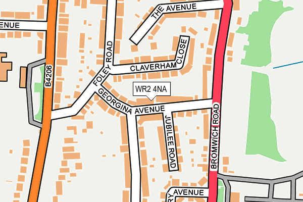 WR2 4NA map - OS OpenMap – Local (Ordnance Survey)