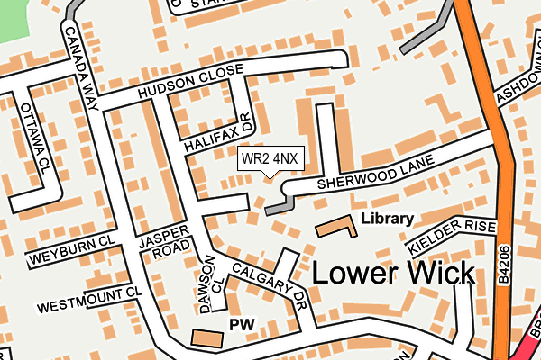 WR2 4NX map - OS OpenMap – Local (Ordnance Survey)