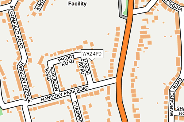 WR2 4PD map - OS OpenMap – Local (Ordnance Survey)