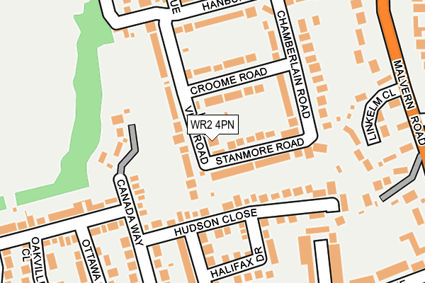 WR2 4PN map - OS OpenMap – Local (Ordnance Survey)