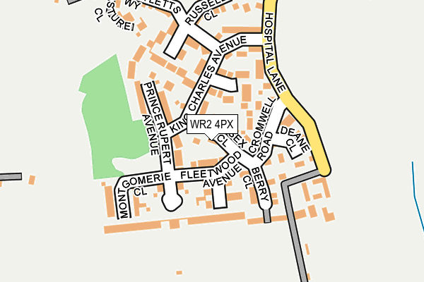 WR2 4PX map - OS OpenMap – Local (Ordnance Survey)