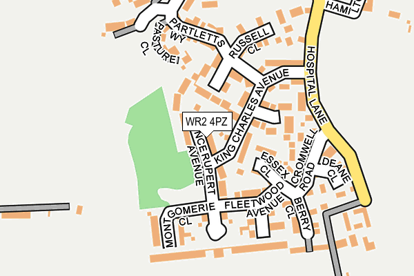 WR2 4PZ map - OS OpenMap – Local (Ordnance Survey)