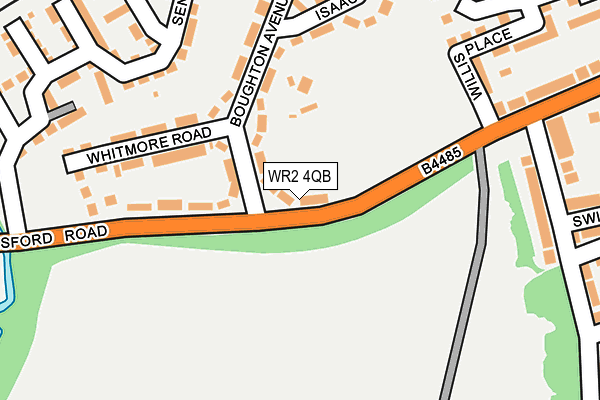 WR2 4QB map - OS OpenMap – Local (Ordnance Survey)