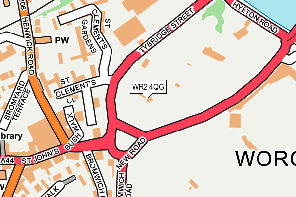 WR2 4QG map - OS OpenMap – Local (Ordnance Survey)