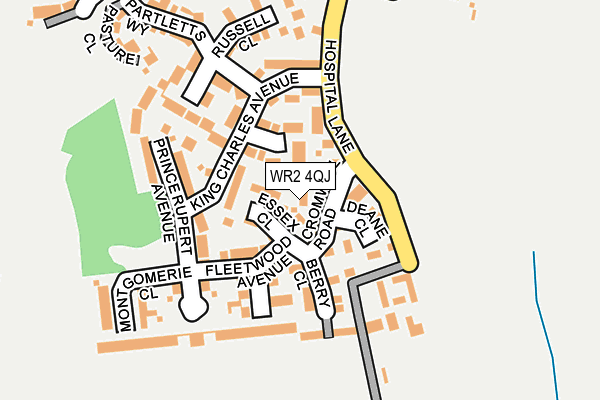 WR2 4QJ map - OS OpenMap – Local (Ordnance Survey)