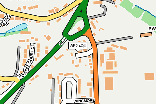 WR2 4QU map - OS OpenMap – Local (Ordnance Survey)