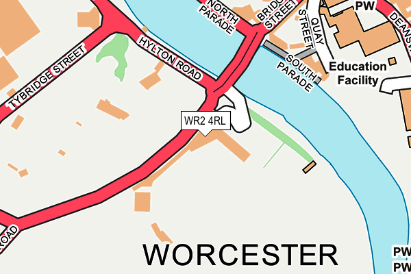 WR2 4RL map - OS OpenMap – Local (Ordnance Survey)