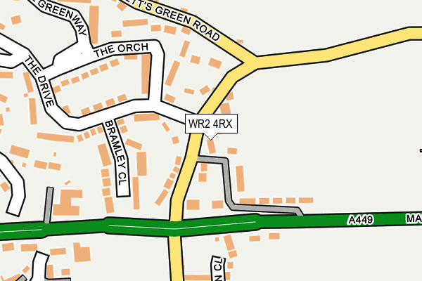 WR2 4RX map - OS OpenMap – Local (Ordnance Survey)