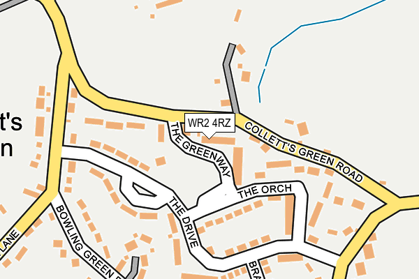 WR2 4RZ map - OS OpenMap – Local (Ordnance Survey)