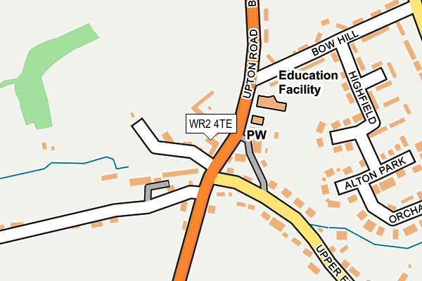 WR2 4TE map - OS OpenMap – Local (Ordnance Survey)