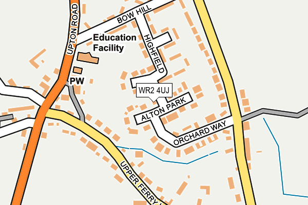 WR2 4UJ map - OS OpenMap – Local (Ordnance Survey)
