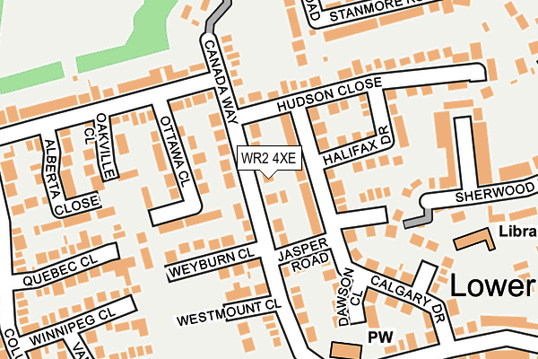 WR2 4XE map - OS OpenMap – Local (Ordnance Survey)