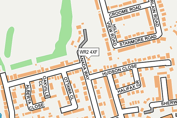 WR2 4XF map - OS OpenMap – Local (Ordnance Survey)