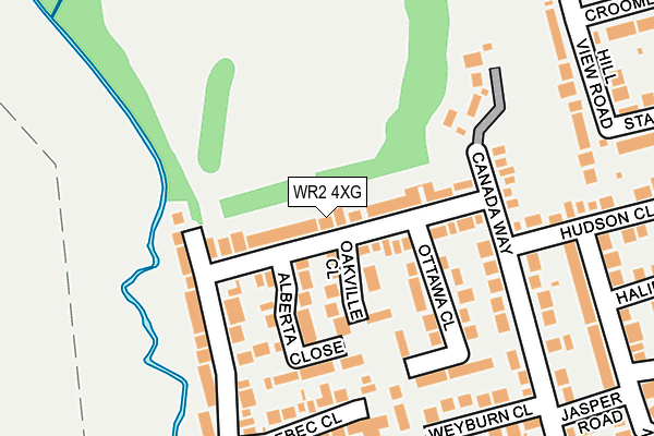 WR2 4XG map - OS OpenMap – Local (Ordnance Survey)
