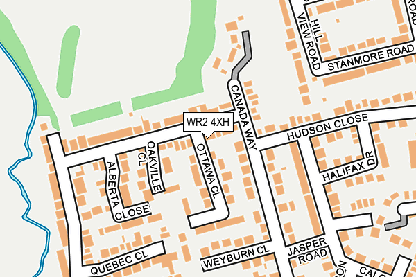 WR2 4XH map - OS OpenMap – Local (Ordnance Survey)