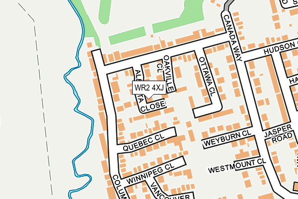 WR2 4XJ map - OS OpenMap – Local (Ordnance Survey)