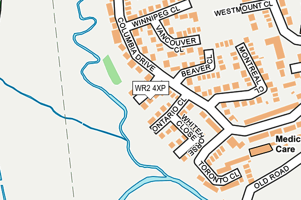 WR2 4XP map - OS OpenMap – Local (Ordnance Survey)