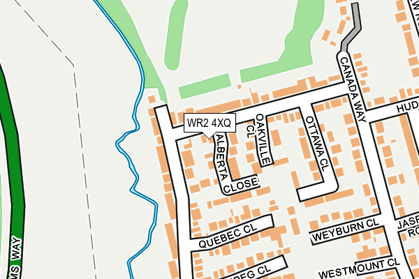 WR2 4XQ map - OS OpenMap – Local (Ordnance Survey)