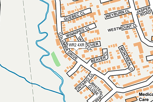 WR2 4XR map - OS OpenMap – Local (Ordnance Survey)