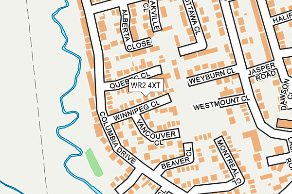 WR2 4XT map - OS OpenMap – Local (Ordnance Survey)