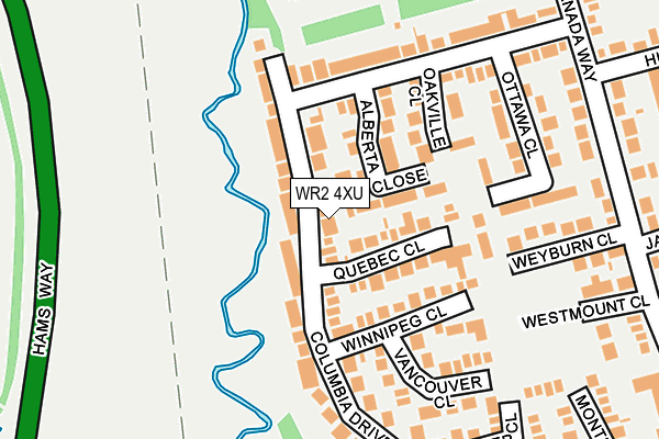 WR2 4XU map - OS OpenMap – Local (Ordnance Survey)