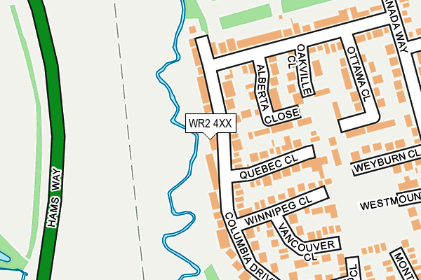 WR2 4XX map - OS OpenMap – Local (Ordnance Survey)